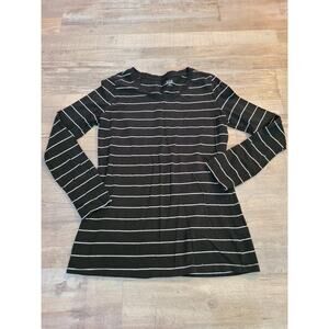 Ana extra small womens black and white striped long sleeve top
